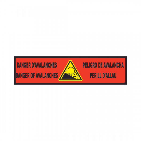 Banderole horizontale 2000X500 "DANGER AVALANCHES" FR-EN-ES-CA  # MONTEE BANH028-M